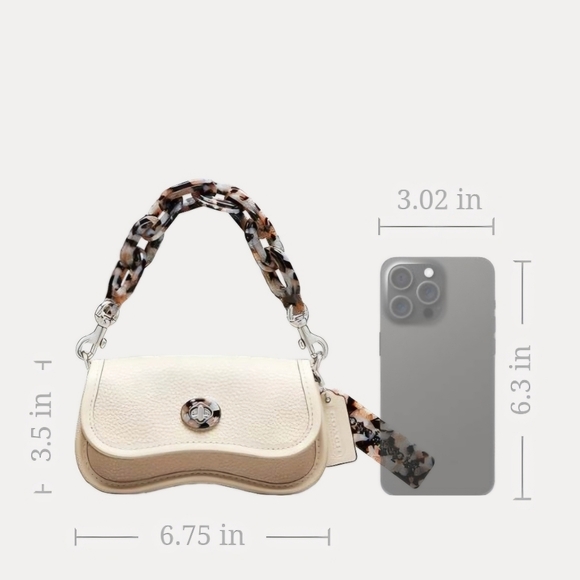 SOLD Coachtopia Cream Leather Mini Wavy Dinky Handbag by Coach - Picture 12 of 16